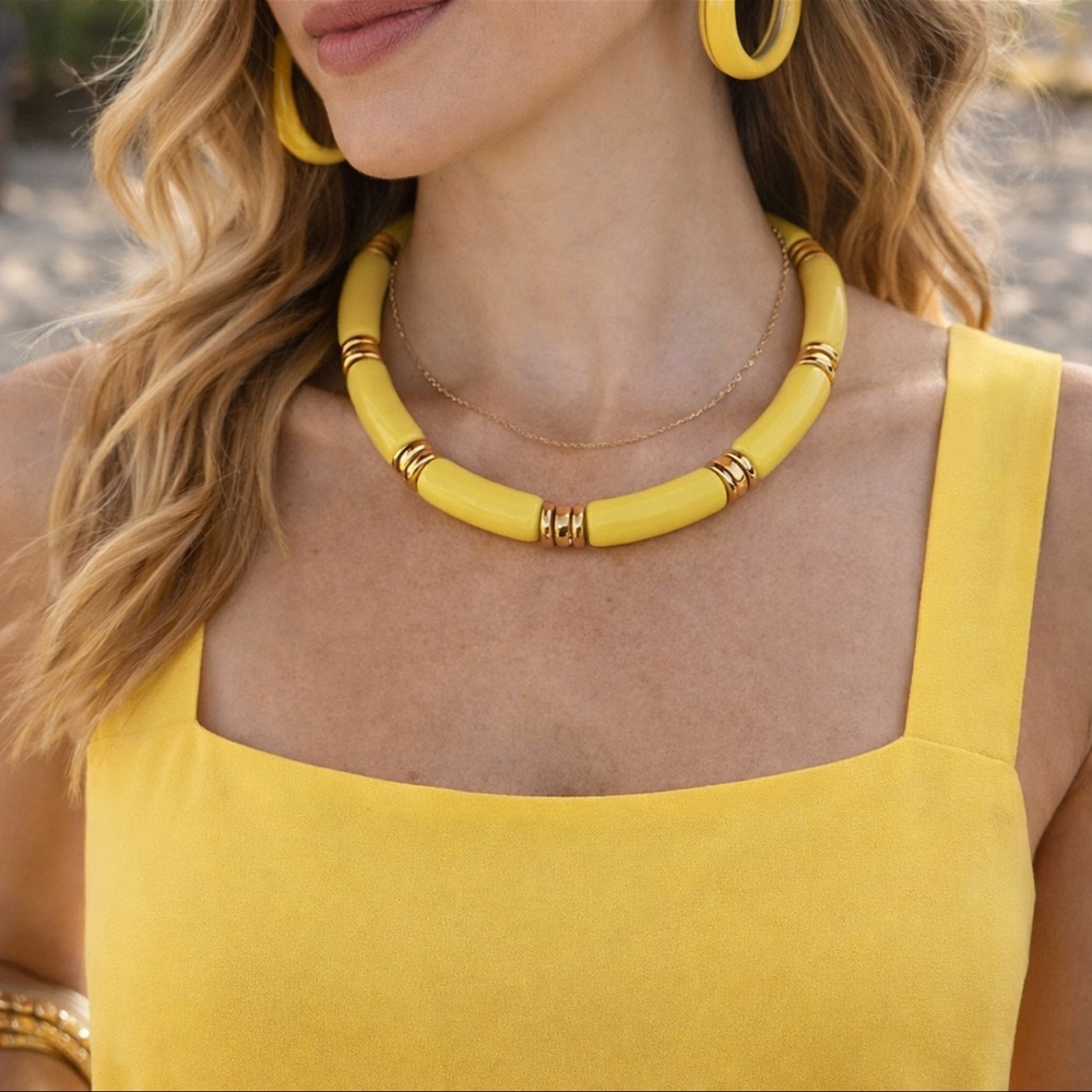 Vintage Napier Yellow Choker Necklace